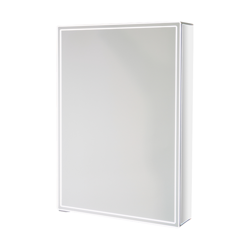Aluminiumslegering Vanntett Enkeldørs LED Baderomsspeilskap Aluminiumslegering Vanntett Enkeldørs LED Baderomsspeilskap
